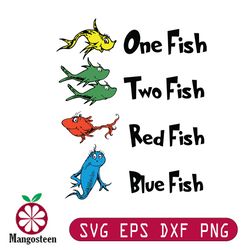 one fish two fish red fish blue fish svg, cat in the hat svg, dr seuss svg, thing 1 thing 2 svg