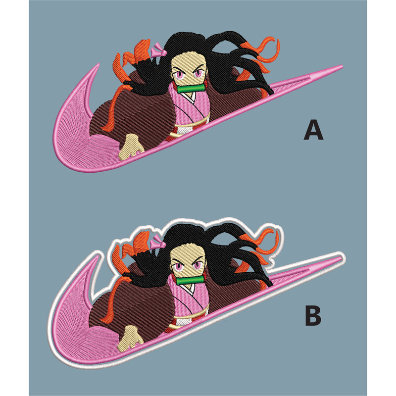 Nezuko kamado Nike embroidery design, Kimetsu no Yaiba embroidery, Nike design, anime design, Digital download.jpg