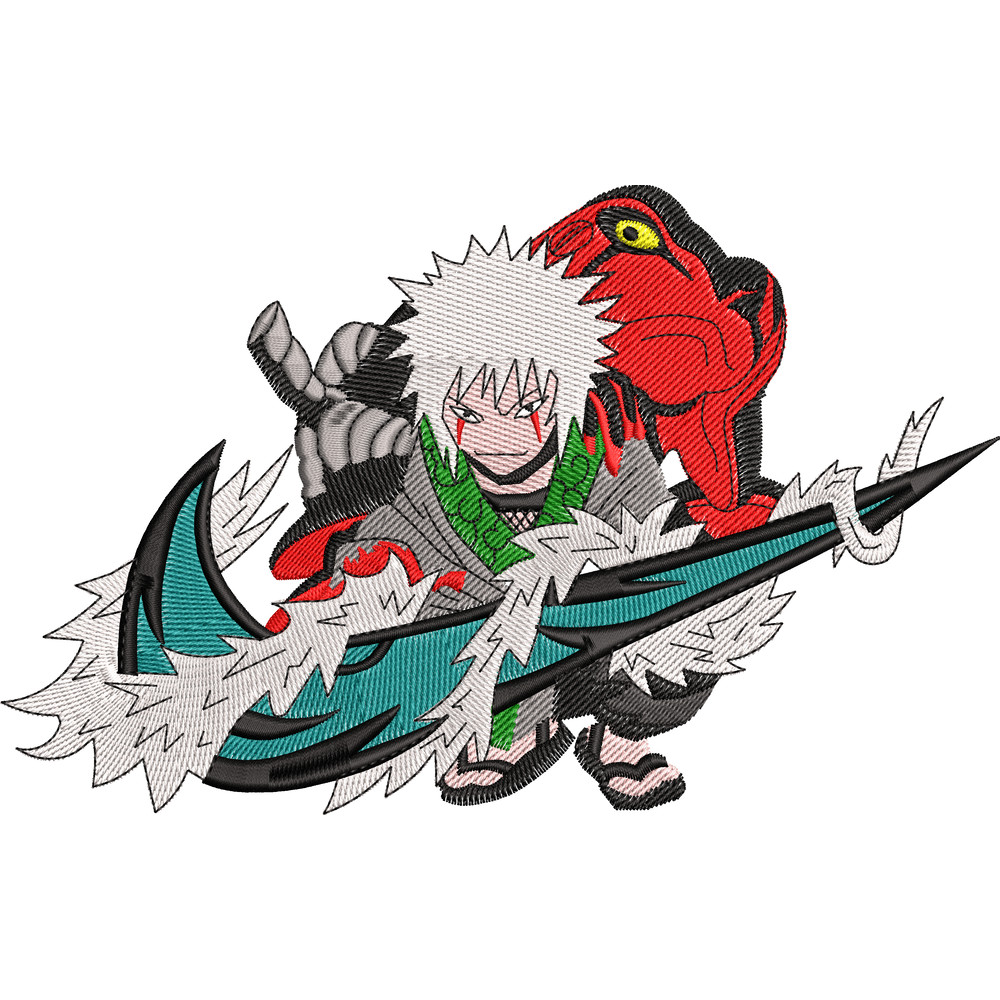 Jiraiya frog embroidery design, Naruto embroidery, Anime design, Embroidery shirt, Embroidery file, Digital download.png