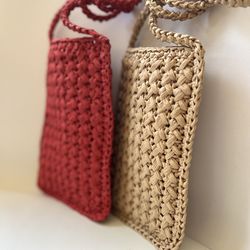 Crochet Pattern Mobile Case, Crochet Mini Purse Video Tutorial Step-by-Step, Crochet Raffia Bag Pattern, Easy Crochet Pa