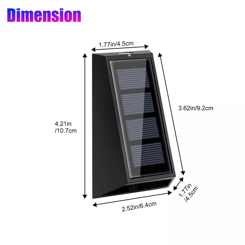 Solar Colorful Wall Light RGB 7Color Changing Waterproof Yard  Garden Lamp For Stairs Fences Patio 8