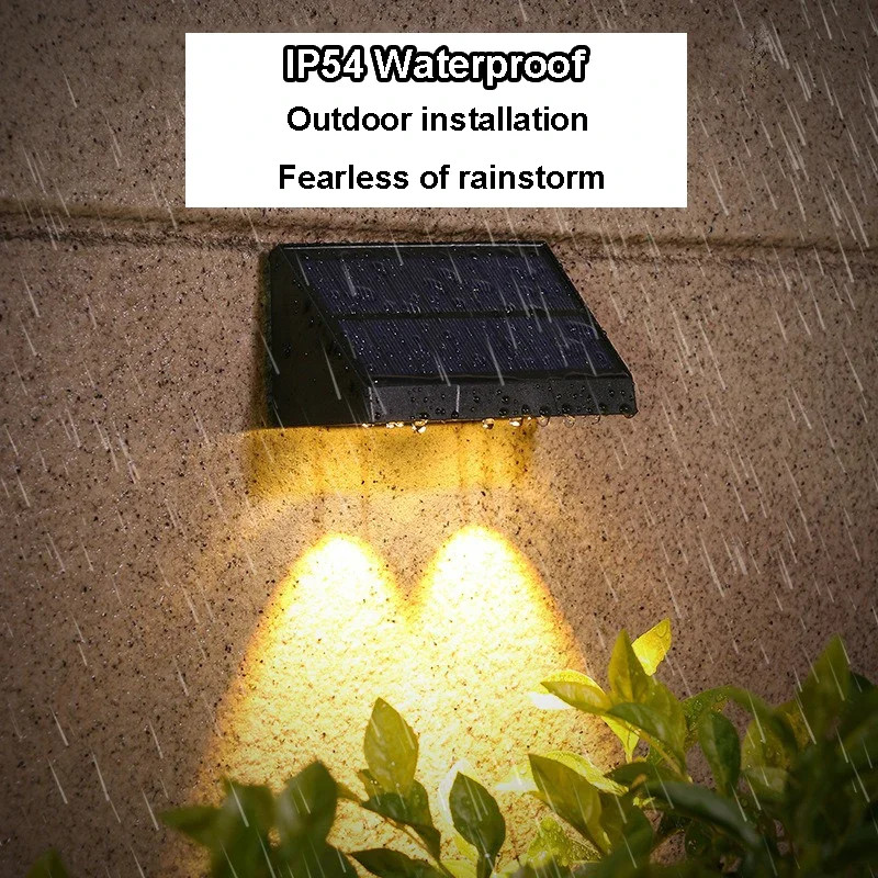 Solar Wall Light Outdoor Porch Lights Waterproof LED Automatic Lighting For Garden Yard Balcony Fen 2