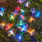 Outdoor Solar LED Butterfly Flower Light for Fence, Waterproof Garden Lighting, Landscape Decoration Lawn Lamp