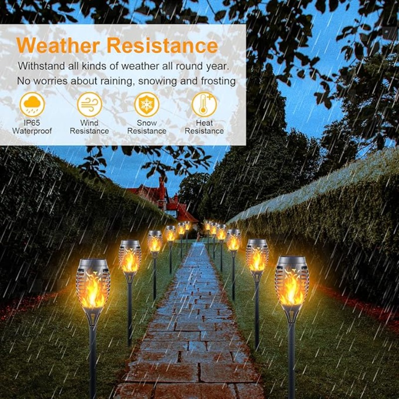 Waterproof Solar Light Outdoor With Flashing Flame 12LED Solar Flashlight Christmas Garden Decorati 2