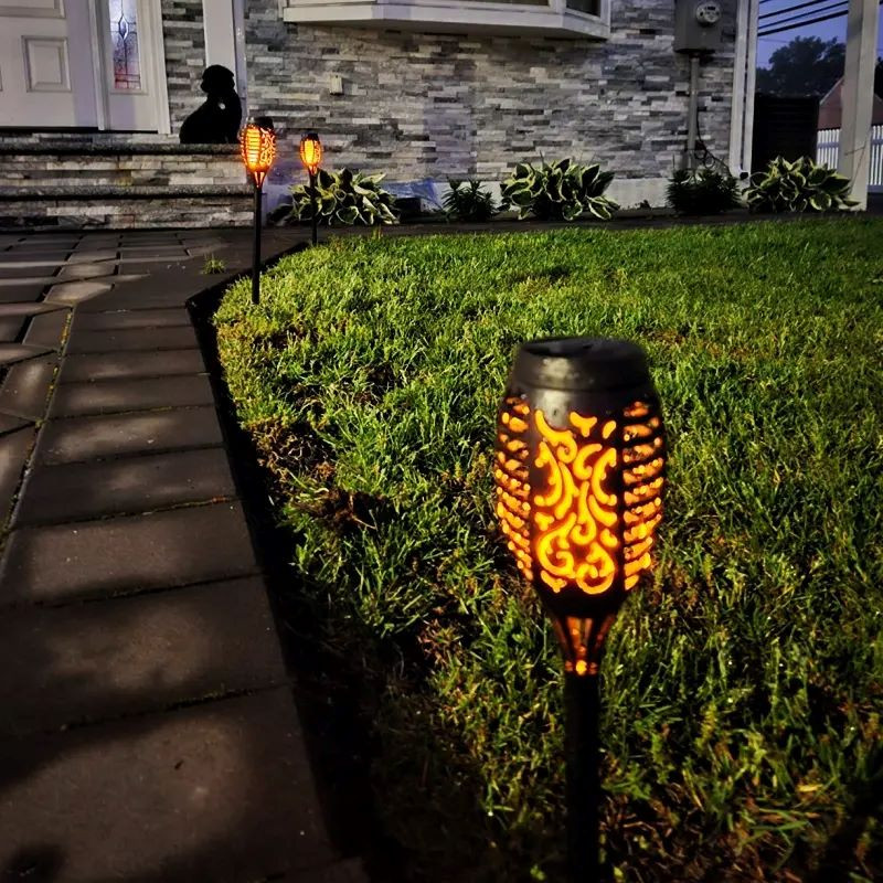 Waterproof Solar Light Outdoor With Flashing Flame 12LED Solar Flashlight Christmas Garden Decorati 3