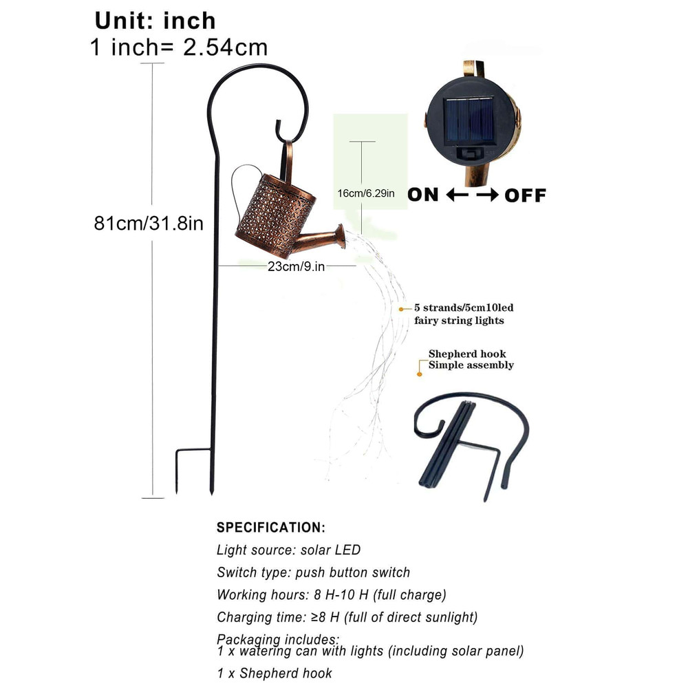 Vintage Solar Tea Kettle Lantern, 1PC Rustproof Outdoor Iron Light, Waterproof Pathway Garden Lamp, Auto Dusk to Dawn