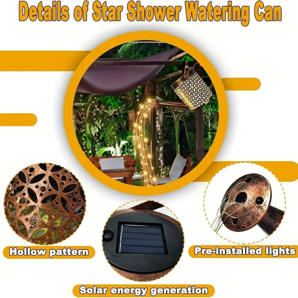 Vintage Solar Tea Kettle Lantern, 1PC Rustproof Outdoor Iron Light, Waterproof Pathway Garden Lamp, Auto Dusk to Dawn