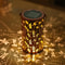 Solar Powered Iron Lantern Outdoor Light, Hollow Metal Design for Gardens, Patios, Parties and Holiday Gift Decoration