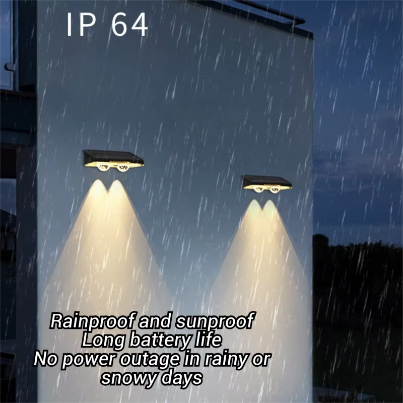 Outdoor LED Solar Fence Lights for Garden, Solar Powered Bright Wall Lights, Waterproof Deck Patio Landscape Lamp Yard