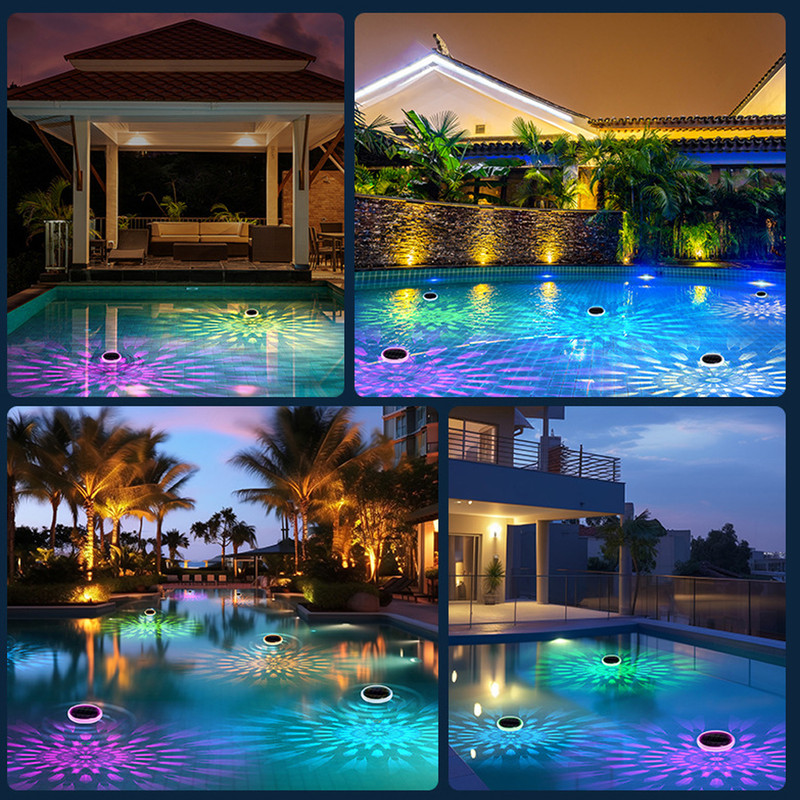 Rechargeable Solar Swimming Pool Lights With Remote 9 Color LED Timer Waterproof Atmosphere Lantern 5
