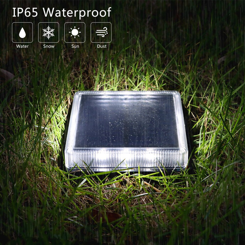 Outdoor Solar Power Step Light Stair Lamp, 12 LEDs Waterproof Deck Light, Auto On Off Garden Lighting