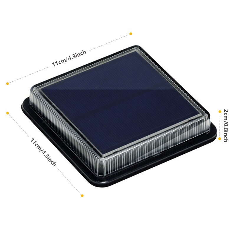 Outdoor Solar Power Step Light Stair Lamp, 12 LEDs Waterproof Deck Light, Auto On Off Garden Lighting