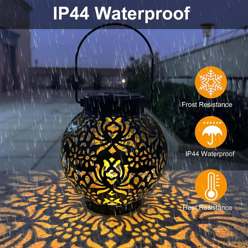 Outdoor Waterproof Solar Light Iron Art Hanging Light LED Plug Garden Lamp Patio Pathway Landscape 1