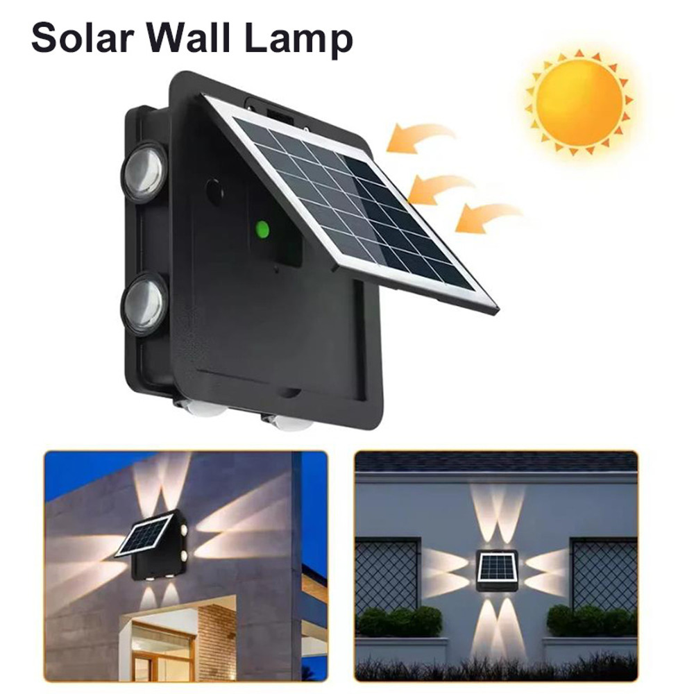 Waterproof Solar Outdoor Light 8LED Wall Lamp, Solar Garden Porch Light, Home Decoration for Deck Yard Garage