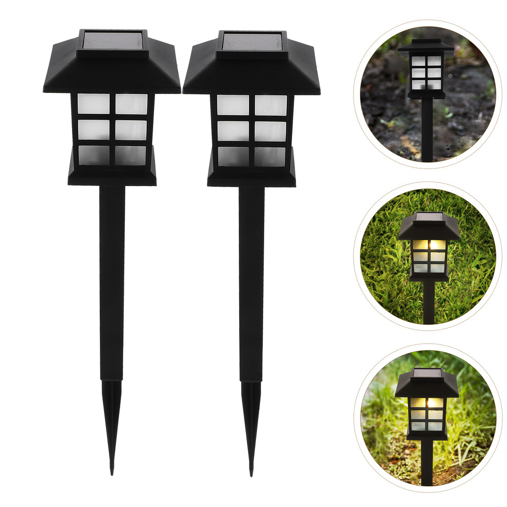 2 PCS Solar Lawn Lamp Lights for Garden Landscape, ABS LED Outdoor Decoration, Energy Floor Yard Ornament