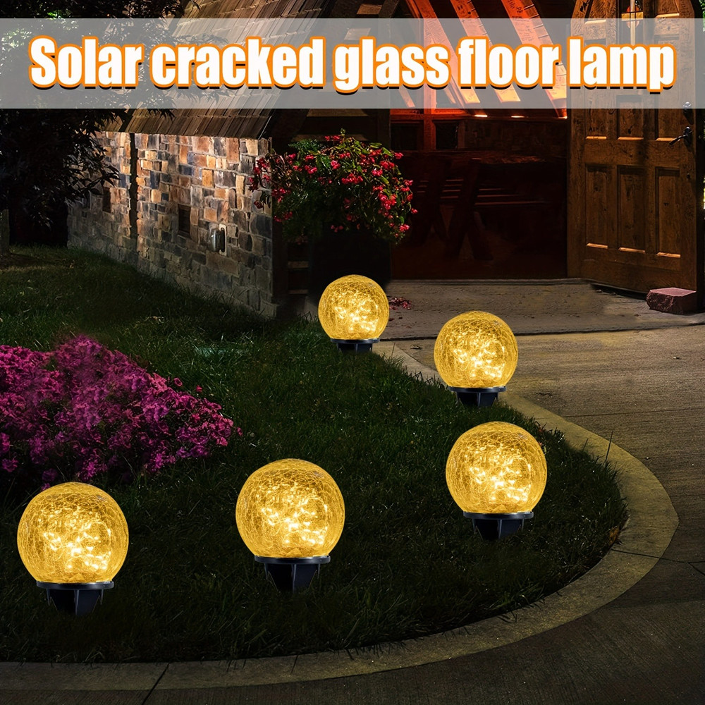 Solar Crack Glass Lamp Outdoor Waterproof 30LED Garden Light, Yard Pathway Lawn Light, Toggle Switch Fixture