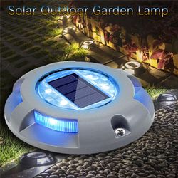 waterproof outdoor led solar light garden deck stair lights, ground lamp for driveway, pathway, dock, road marker