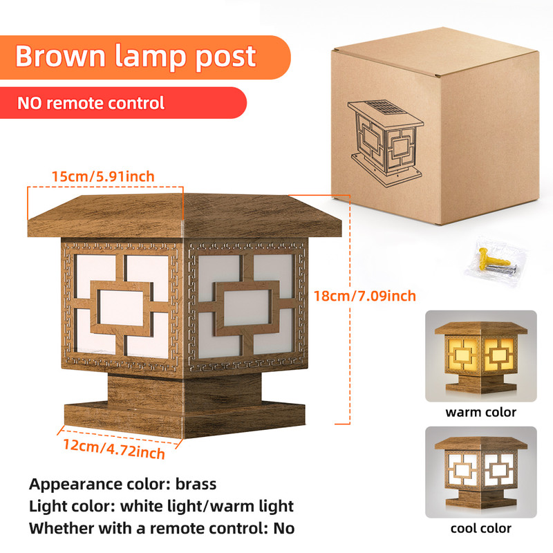 Solar Powered Fence Post Cap Lights Solar Post Lights Outdoor Warm White LED 2 Color Modes High Bri 6