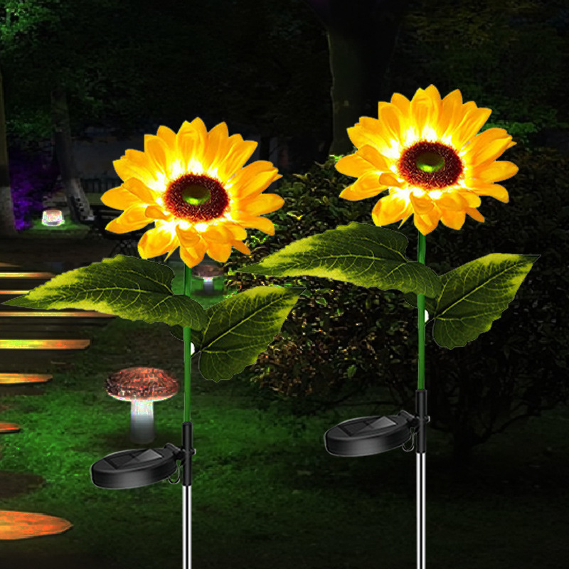 Waterproof LED Solar Sunflower Lawn Light, Garden Pathway Decoration for Wedding, Holiday, Outdoor Yard Landscape