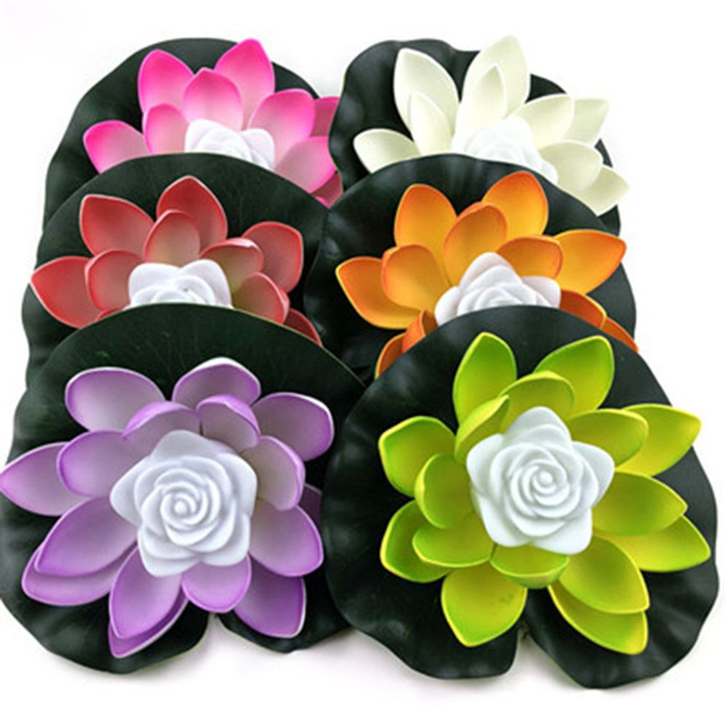 Floating RGB LED Lotus Flower Light, Garden Pond Pool Decor Lamp, Colorful Water Fountain Decoration