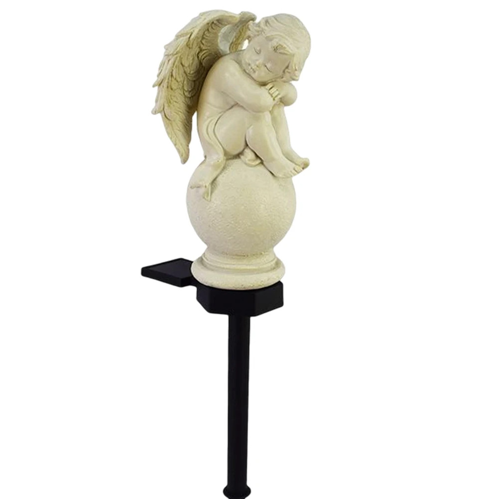 Waterproof Solar Outdoor Lawn Lamp, Resin Angel Decorative Light for Garden, Lawn Decor Yard Ornament
