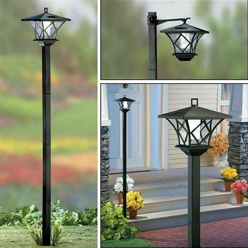 Solar Lamp Post Light for Garden, Decorative Outdoor Floor Lamp for Backyard, Porch, Front and Back Door Lighting