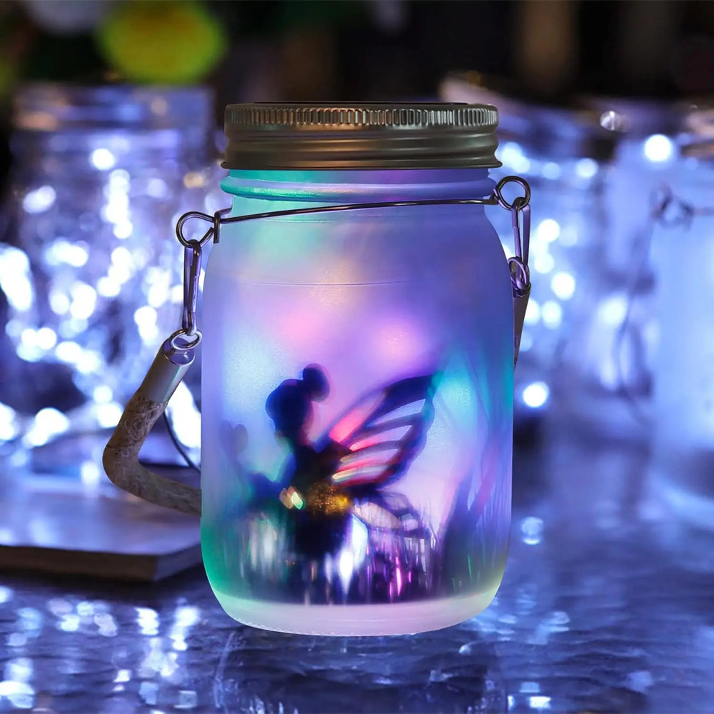 Waterproof Solar Mason Jar Lantern Fairy Lights, IP65 Hanging Standing Solar Lamp, Patio Lawn Garden Outdoor Decoration