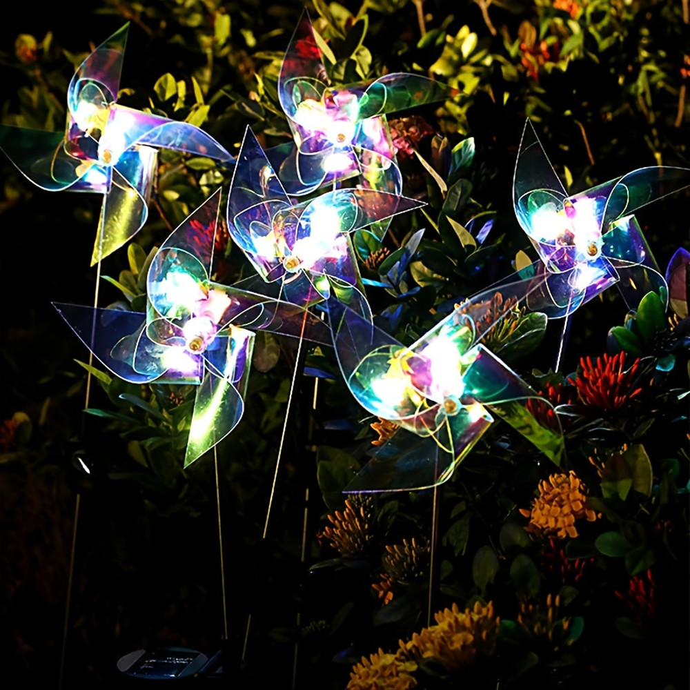 Luminous LED Solar Laser Magic Color Windmill Light, Outdoor Ground Plug-In Lamp, Courtyard Garden Landscape Decoration