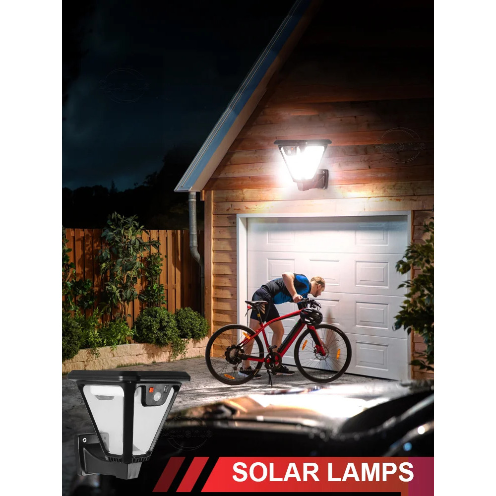 Outdoor LED Solar Light Motion Sensor, Waterproof Wall Garage Floodlight, Remote Control Garden Street Light