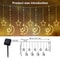 Solar Moon Star LED Decor Light, Outdoor Waterproof Curtain Lights, 8 Modes String Light for Ramadan Hanging Decor