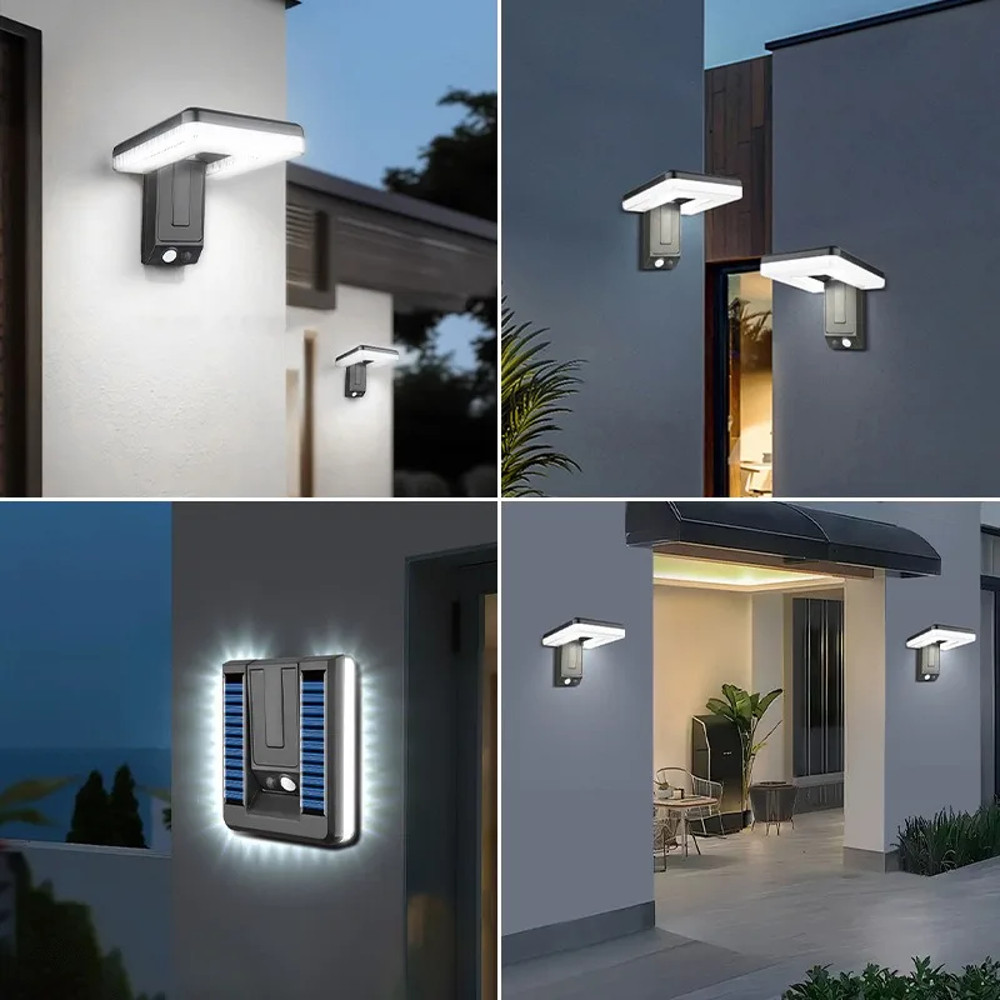 Solar Light Motion Sensor Led Wall Lamp, Outdoor Garden Decor Light, Waterproof 3 Mode Pathway Yard Lighting