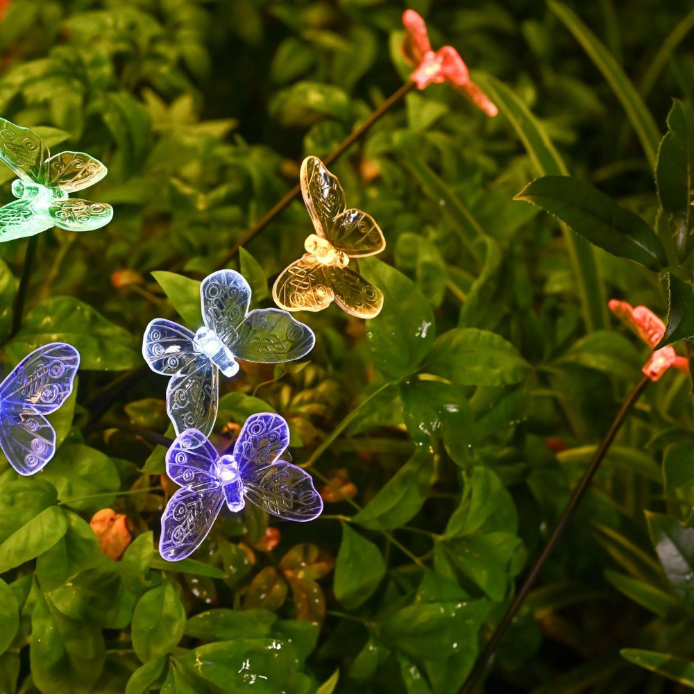 Garden Solar Butterfly Lights Outdoor, Waterproof Stake Lights, Pathway Patio Yard Decoration Solar Lamp