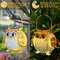 Owl Pattern Hanging Solar Lantern Garden Light, Waterproof Metal Solar Decor for Outdoor Patio, Yard Table or Pathway
