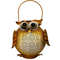 Owl Pattern Hanging Solar Lantern Garden Light, Waterproof Metal Solar Decor for Outdoor Patio, Yard Table or Pathway