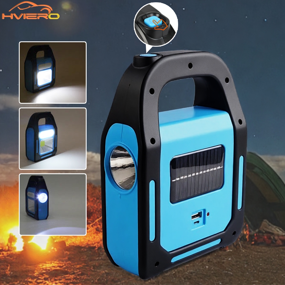 3 In 1 Solar COB Camping Lantern USB Rechargeable LED Emergency Flashlight Outdoor Power Bank 3 Lig 0