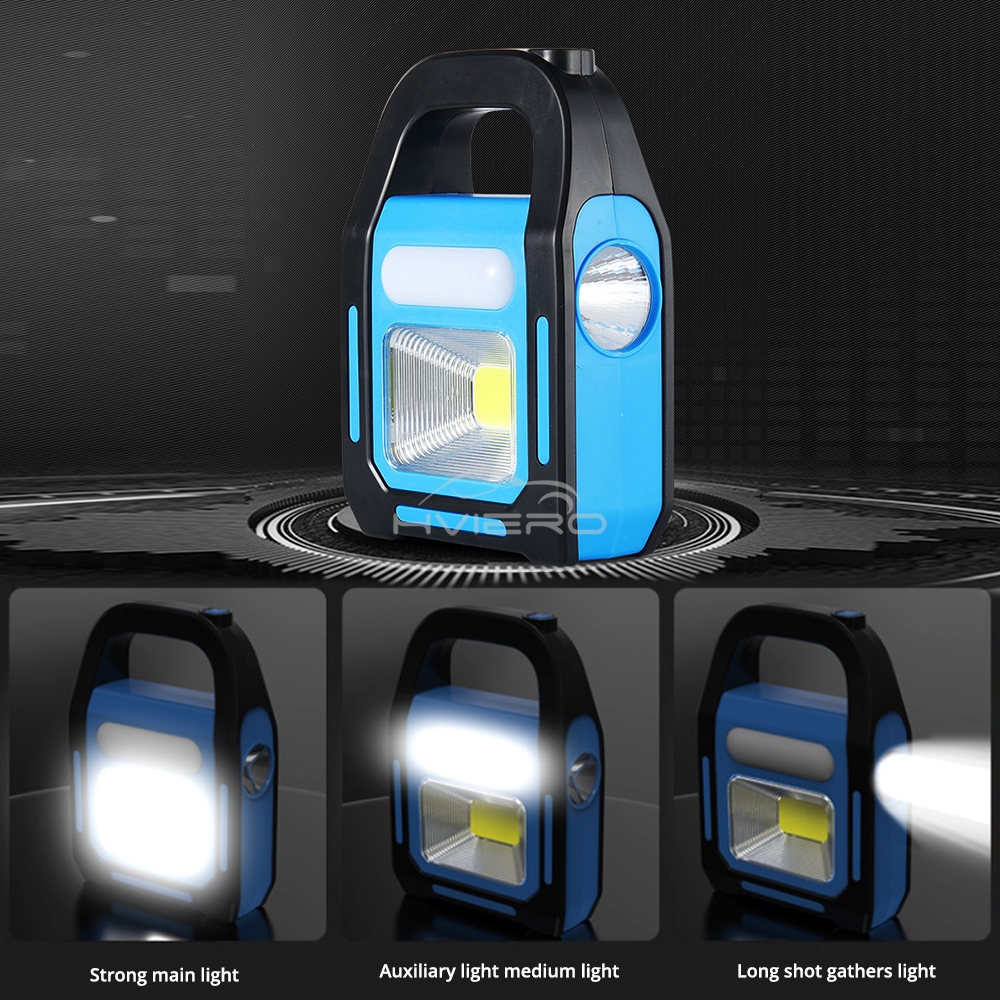 3 In 1 Solar COB Camping Lantern USB Rechargeable LED Emergency Flashlight Outdoor Power Bank 3 Lig 3