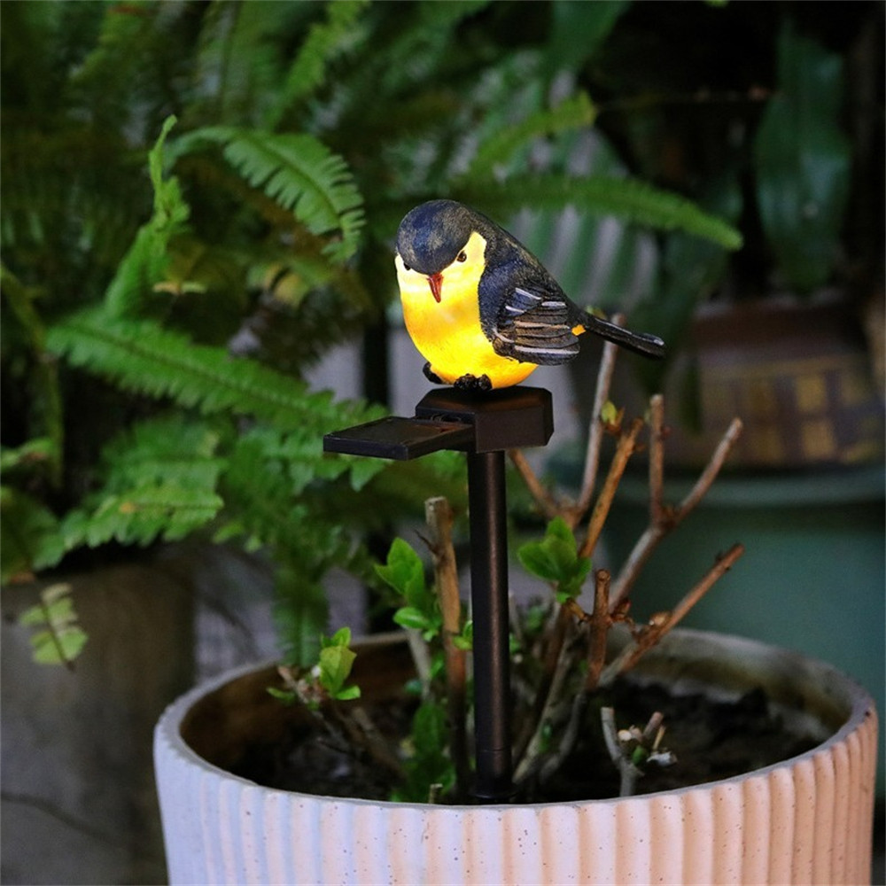 LED Solar Outdoor Resin Bird Light for Lawn, Ground Insertion Courtyard Garden Animal Decor Landscape Yard Lighting
