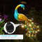 Solar Peacock Garden Light for Garden Paths, Metal Handicraft Decor, Outdoor Lighting with Artificial Gems