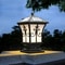 Solar Powered Metal Post Lights for Yard, Driveway Fence LED Outdoor Pillar Lamp, Waterproof Decorative Fence Light