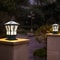 Solar Powered Metal Post Lights for Yard, Driveway Fence LED Outdoor Pillar Lamp, Waterproof Decorative Fence Light