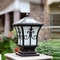 Solar Powered Metal Post Lights for Yard, Driveway Fence LED Outdoor Pillar Lamp, Waterproof Decorative Fence Light