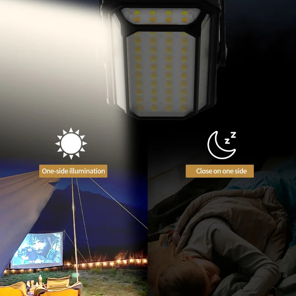 Solar Charging All Terrain Camping Lamp, Multi Light Source Outdoor Lantern, Large Capacity Multifunctional Work Light