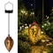 Romantic Hollow Outdoor Solar Water Drop Lantern, Metal Iron Design, Warm White Projection Lamp for Courtyard Decoration