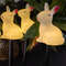 Solar Rabbit Easter Bunny Lights Outdoor, LED Garden Decor Pathway Lighting, Lawn Ground Plug Set