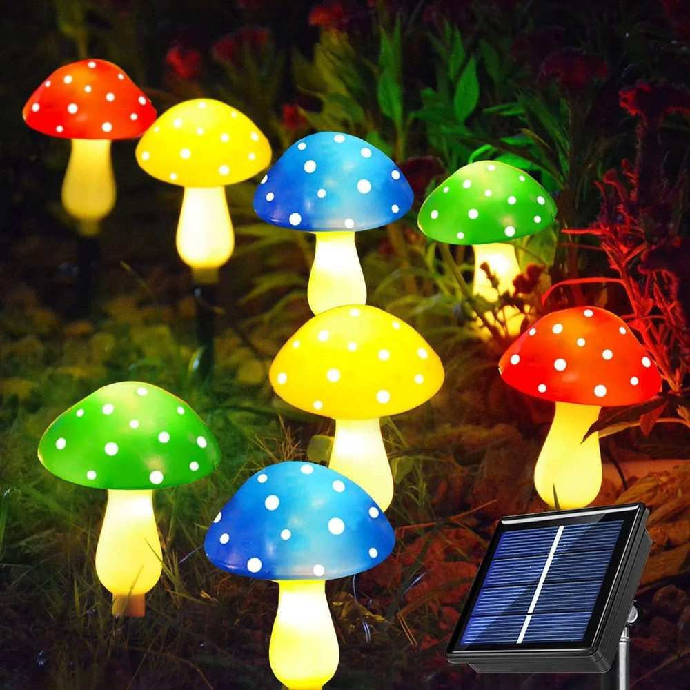 Cute Solar Cracked Mushroom Lights for Garden, Waterproof Lawn Lamp, Creative Decorative Outdoor Lighting