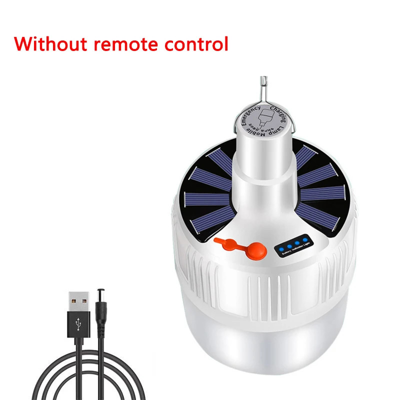 Solar Rechargeable Lanterns Emergency Light, Portable Bulb with Remote Control, Hooks for Camping, Hiking, Outdoor Use