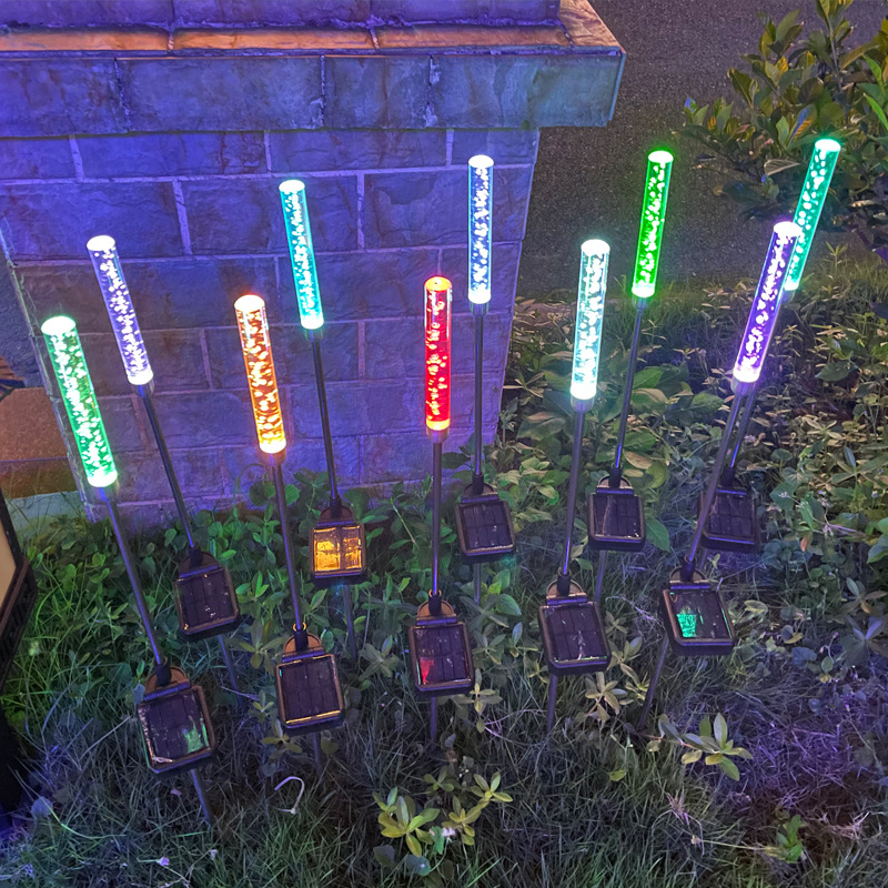 Water Jet Solar LED Landscape Light Post, Bubble Column Lawn Light, Dynamic Garden Atmosphere Fixture