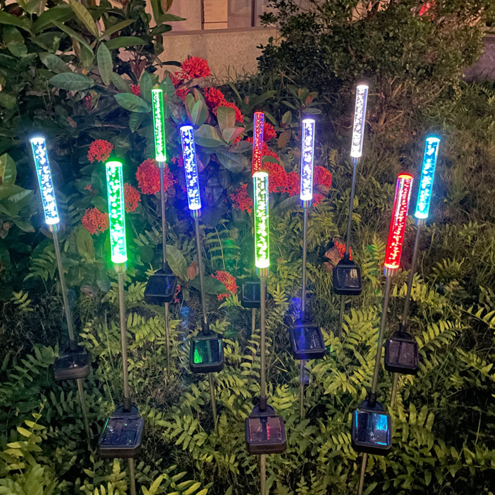 Water Jet Solar LED Landscape Light Post, Bubble Column Lawn Light, Dynamic Garden Atmosphere Fixture