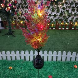 christmas cypress solar pine lights, waterproof garden stake light, outdoor decor floral ambiance lighting