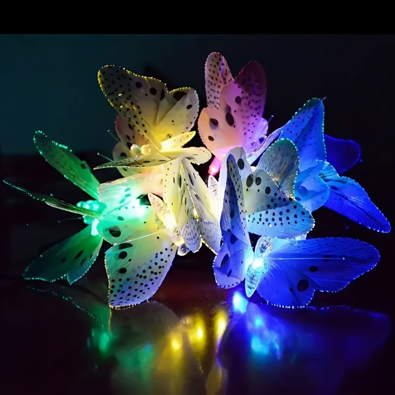 Solar Butterfly Lights Outdoor, Fiber Optic Garden Decoration, Waterproof Yard Wedding Path Light